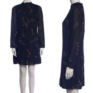 Reformation Mini Black Dress Wildflower Floral Print Size 4